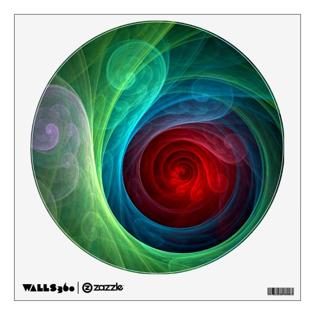 Red Storm Floral Modern Abstract Art Color Pattern Wall Sticker (Front)