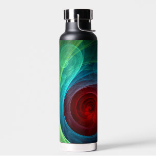 Red Storm Floral Modern Abstract Art Color Pattern Water Bottle