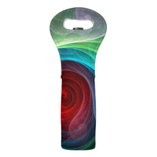 Red Storm Floral Modern Abstract Art Color Pattern Wine Bag