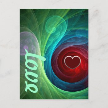 Red Storm Floral Modern Abstract Art Love Pattern Postcard by OniArts at Zazzle