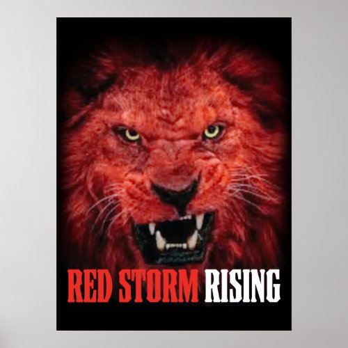 Red Storm Red Wave Midterm MAGA Trump Lion Poster