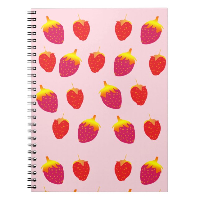 Red Straberries Spiral  Notebook (Front)