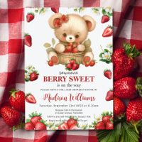 Red Strawberries Berry Sweet Bear Baby Shower