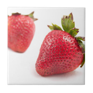 Red Strawberries Ceramic Tile