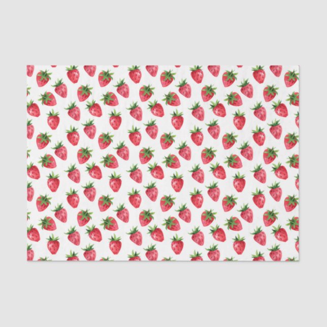 Red Strawberries (Design 43 Red Series) Tissue Paper (Front)