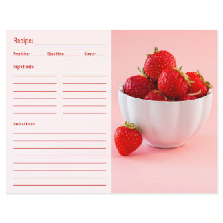 Red Strawberries Food Photo With Recipe Template