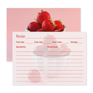 Red Strawberries Food Photo With Recipe Template