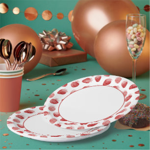 Red Strawberries Fruit 16th Birthday Paper Plates