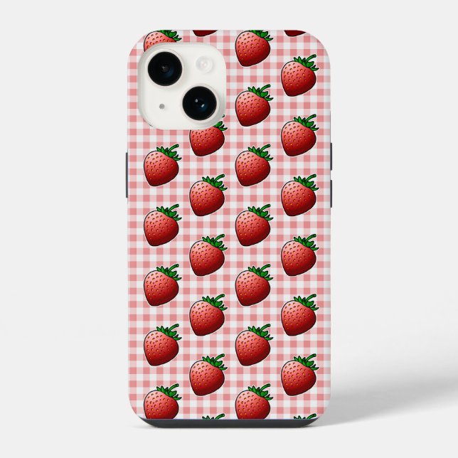 Red Strawberries Iphone Case (Back)