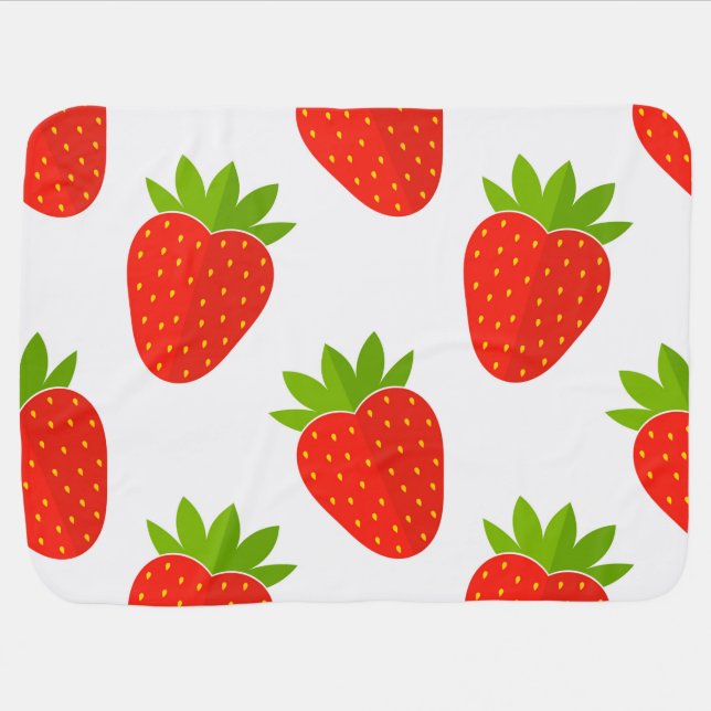 Red strawberries pattern baby blanket. blanket (Horizontal)