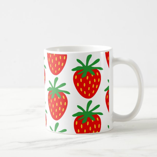 Red strawberries pattern coffee mug gift idea (Right)