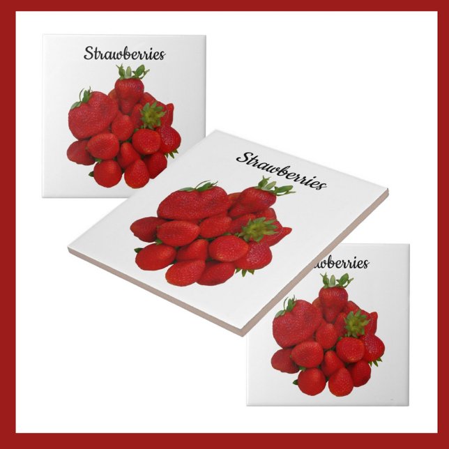 Red Strawberries Photographic  Ceramic Tile (Creator Uploaded)