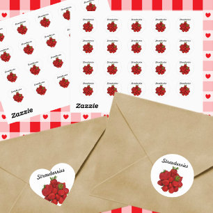 Red Strawberries Photographic  Classic Round Sticker