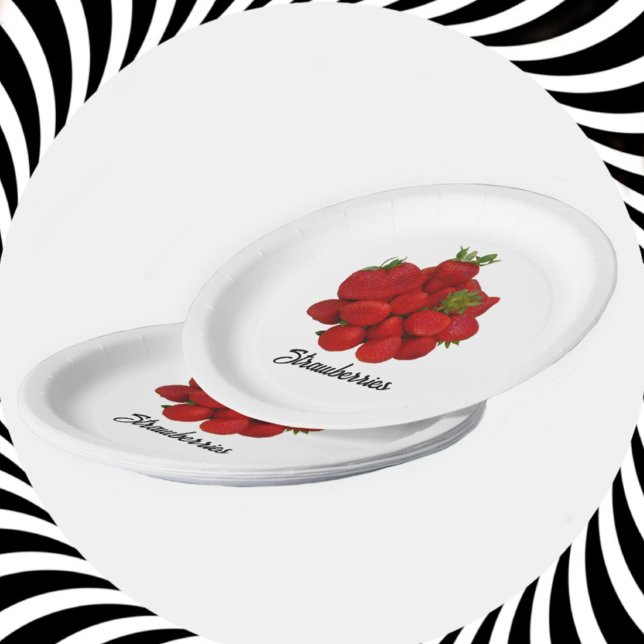 Red Strawberries Photographic  Paper Plates (Creator Uploaded)
