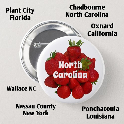 Red Strawberries Strawberry Festivals Photographic Button