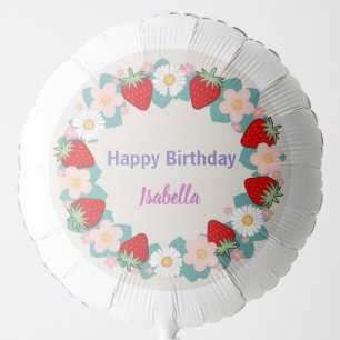 Red Strawberry berry Birthday Party for kids Balloon