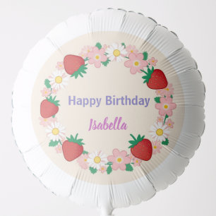 Red Strawberry berry Birthday Party for kids Balloon