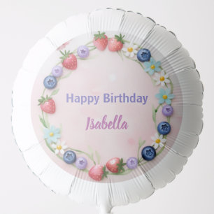 Red Strawberry berry Birthday Party for kids Balloon