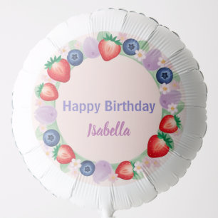 Red Strawberry berry Birthday Party for kids Balloon