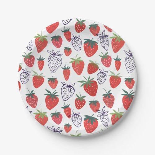 Red Strawberry Berry Paper Plates
