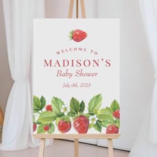 Red Strawberry Berry Sweet Welcome Sign