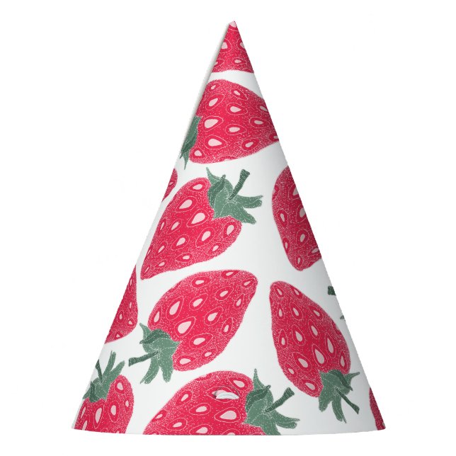 Red Strawberry Birthday Party Hats (Left)