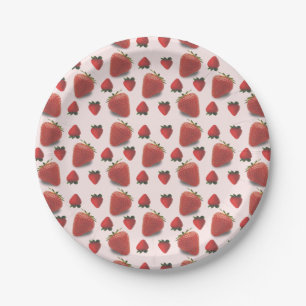 Red Strawberry Birthday Summer Party Paper Plates