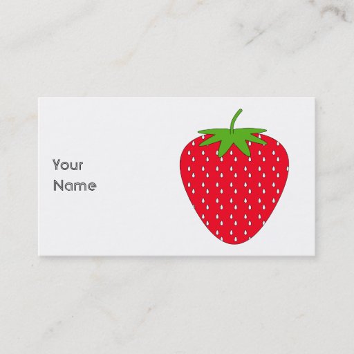 Customizable Red Strawberry. Business Cards