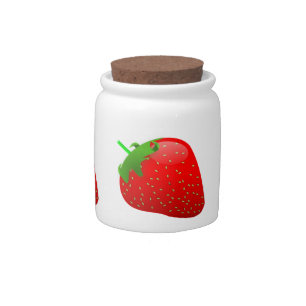 Red Strawberry Candy Jar