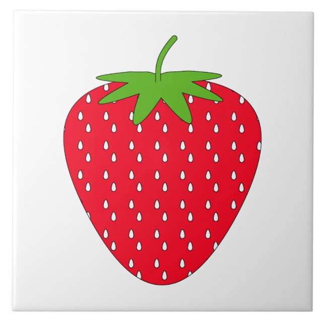 Red Strawberry. Ceramic Tile (Front)