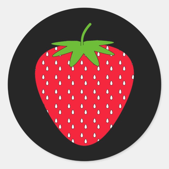 Red Strawberry. Classic Round Sticker (Front)