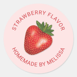 Red Strawberry Custom Homemade Product Flavor Classic Round Sticker