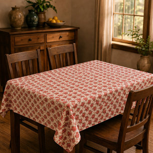 Red Strawberry Faux Crochet Tablecloth