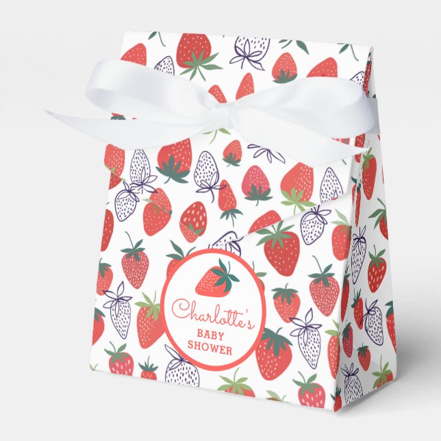 Red Strawberry Favor Box (Front Side)