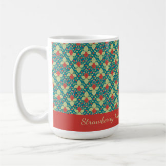 Red Strawberry fruit, blossoms and runners Coffee Mug
