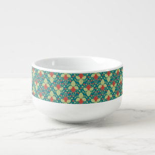 Red Strawberry fruit, blossoms and runners Soup Mug