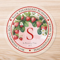Red Strawberry Fruit Business Return Address