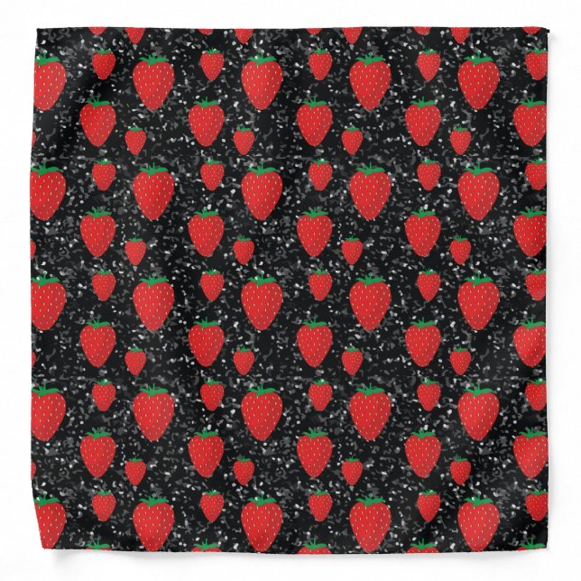 Red Strawberry Fruit Lovers Sweet Berries Elegant Bandana (Front)