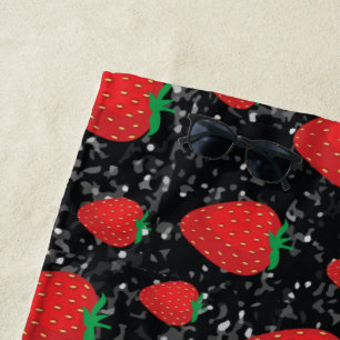 Red Strawberry Fruit Lovers Sweet Berries Elegant Beach Towel