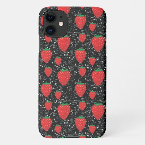 Red Strawberry Fruit Lovers Sweet Berries Elegant iPhone 11 Case