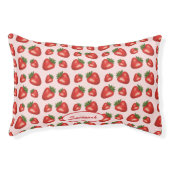 Red Strawberry Fruit Pattern With Pet's Own Name Pet Bed (Front)