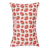 Red Strawberry Fruit Pattern With Pet's Own Name Pet Bed (Front Vertical)