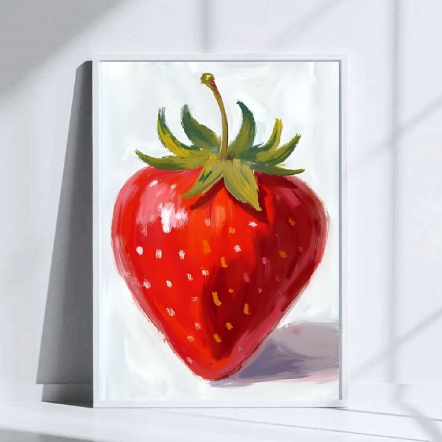 Red Strawberry Fruit Watercolor Painting Poster (Creator Uploaded)