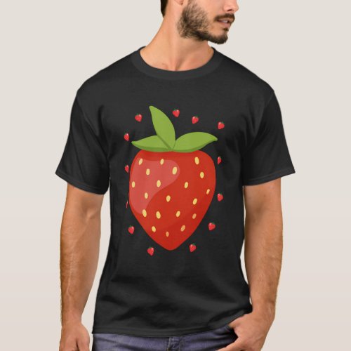 Red Strawberry Fruits Strawberry T_Shirt