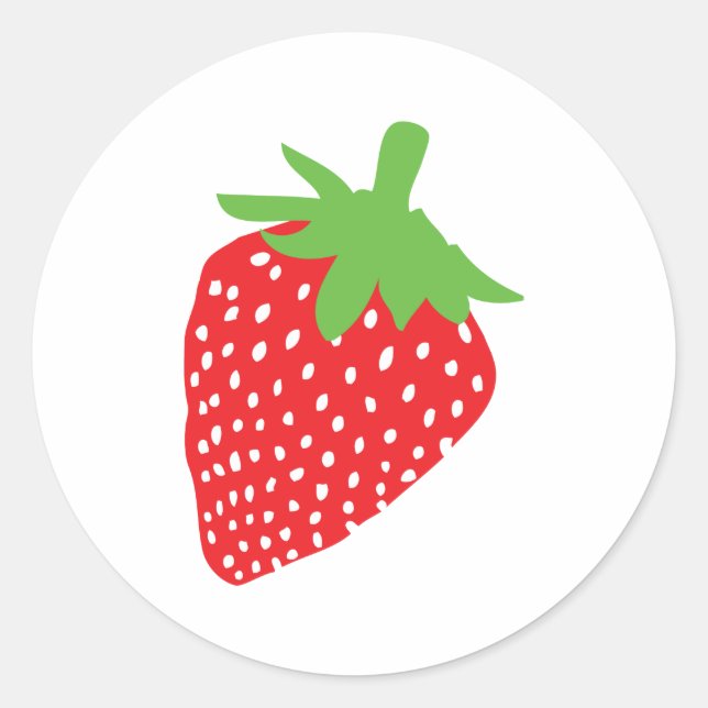 red strawberry icon classic round sticker (Front)