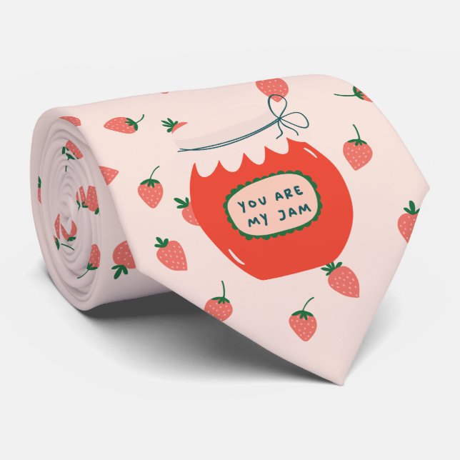 Red Strawberry Jam  Neck Tie (Rolled)
