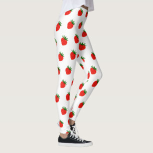 Red Strawberry Leggings, Cute Baby Girl Gift Leggings