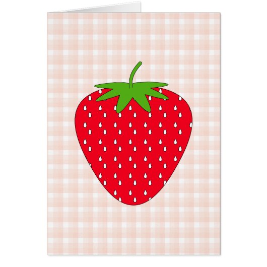 Red Strawberry on Gingham Check. Cards (Front)