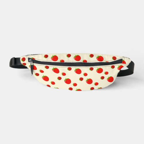 Red strawberry on pink fanny pack