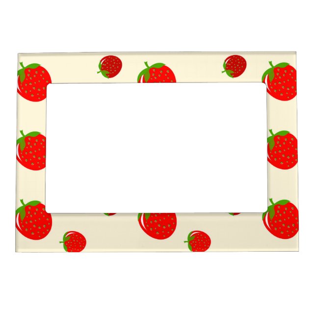 Red strawberry on pink magnetic frame (Front)